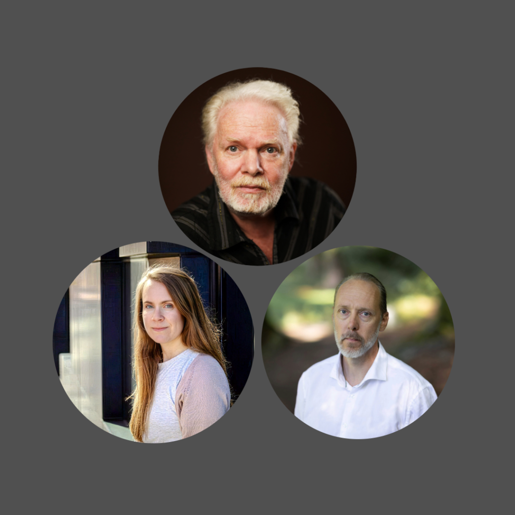 Portrett av Torgrim Eggen, Maria Lavik og Gaute Heivoll.